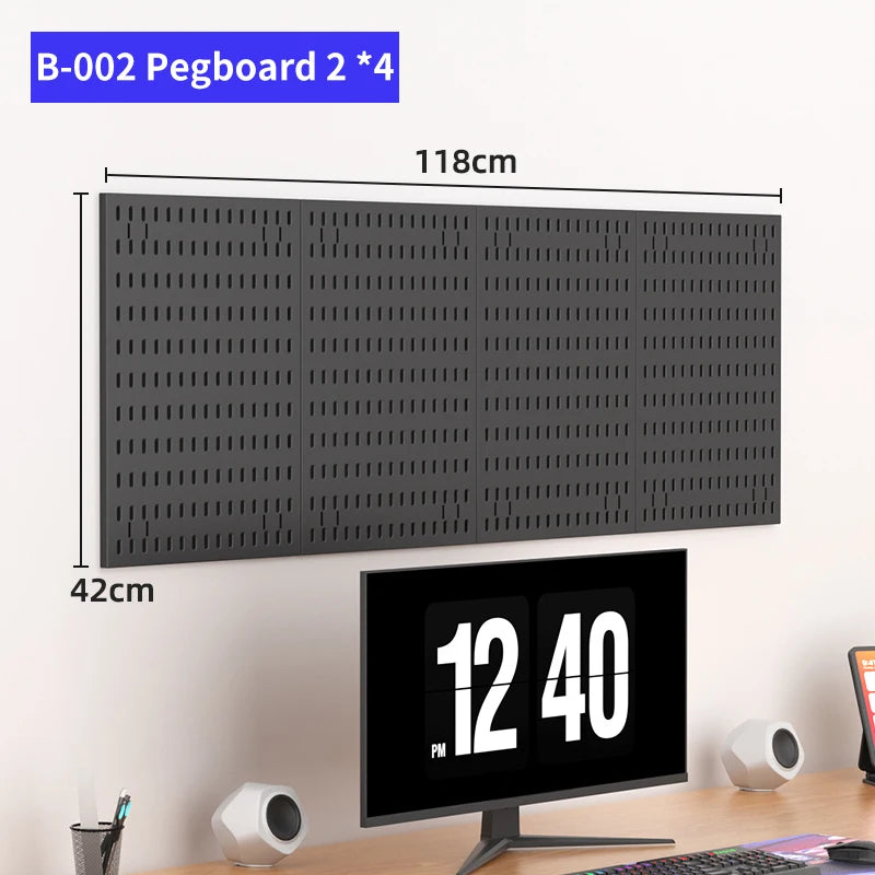 Pegboard Wall Organizer Kit Modular Panels No-Punch Installation Craft Storage