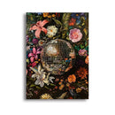 Disco Ball Canvas Painting Vintage Flower Poster For Home Decor