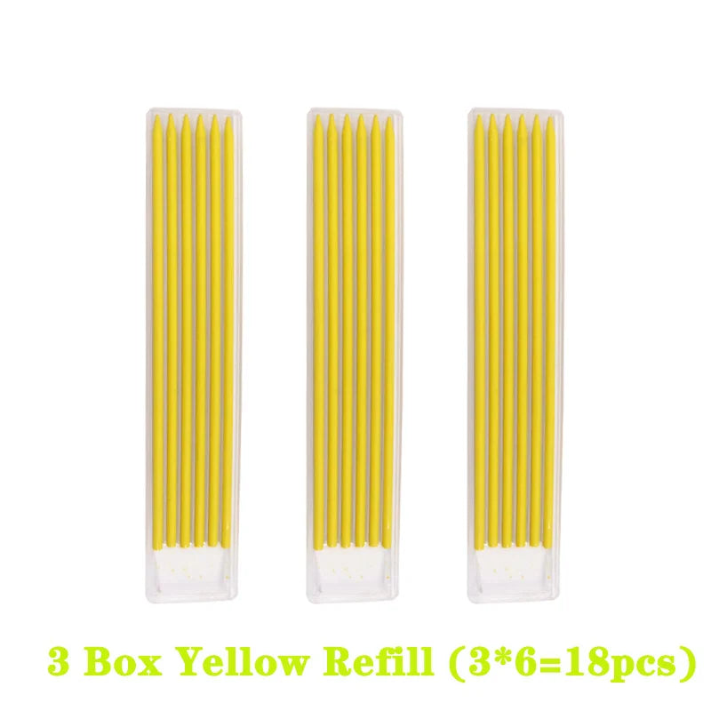 Carpenter Pencil Mechanical Woodworking 3 Colors Refill Sharpener
