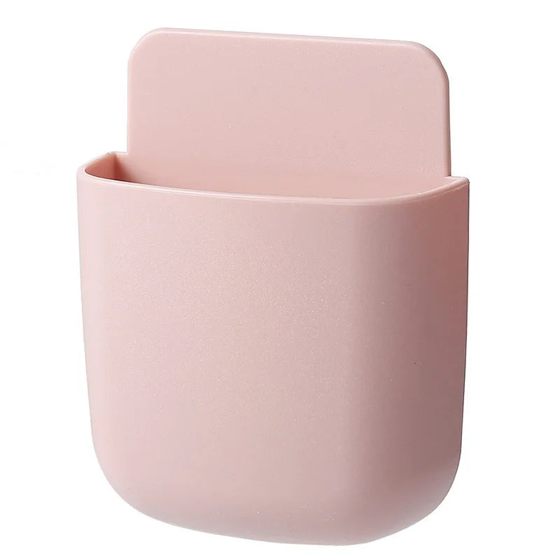 Wall Mounted Storage Box Organizer For Phone Remote Plug Holder Rack