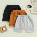 Lioraitiin Toddler Boys Short Trousers 3Pcs Casual Spring Summer Pants