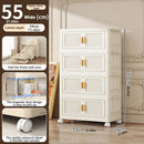 Foldable Storage Cabinet With Wheels Dustproof Wardrobe Organizer
