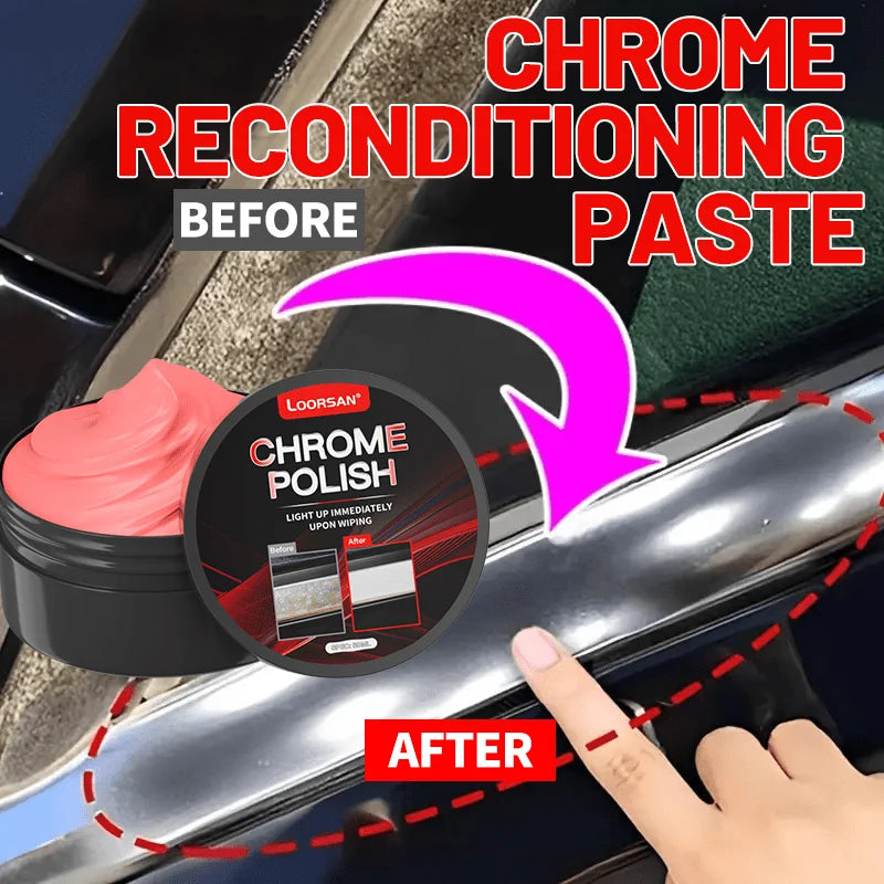 Chrome Restoration Paste For Vehicle Trim And Emblems With Sponge