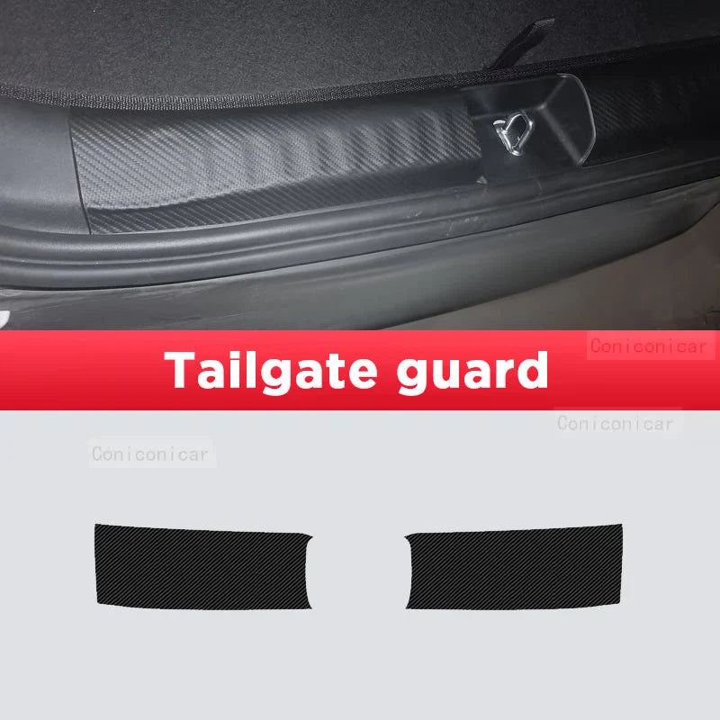 Car Carbon Fiber Door Sill Sticker For BYD Dolphin Mini EV Threshold