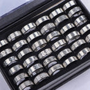10Pcs Stainless Steel Rings Set Simple Classic Mixed Colors Jewelry