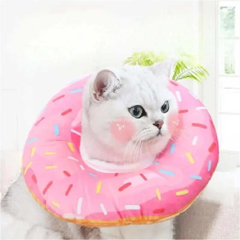 Sweet Donuts Cat Elizabethan Collar Pet Dog Recovery Neck Cone
