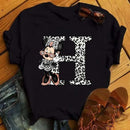 26 Letter Printed Women T-shirts Casual Graphic Summer Short Sleeve Tops