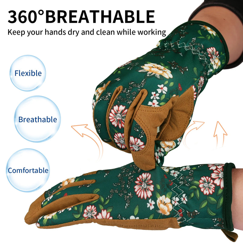 Breathable Leather Gardening Gloves Thorn Proof Puncture Resistant Grip