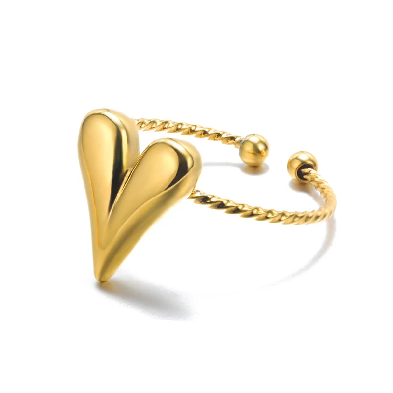 316L Stainless Steel Rings For Women Gold Color Classic Wedding Couple Rings