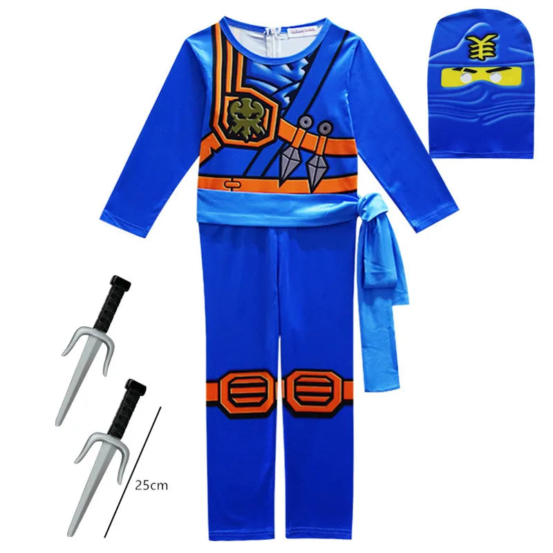 Kids Ninja Costume Jumpsuit Samurai Cosplay Outfit For Party