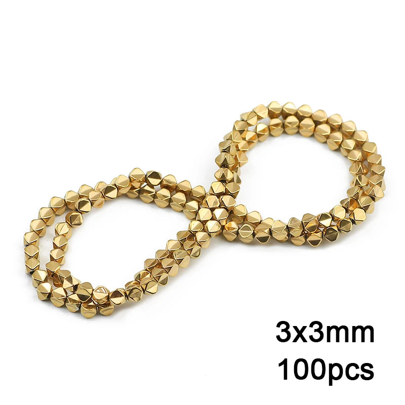 Gold Plated Hematite Beads Star Heart Shapes Loose Jewelry Beads