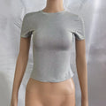 Women's Slim Fit Casual T Shirt Short Sleeve Solid Trendy Top