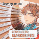 Languo 9pcs Acrylic Marker Pen Set Soft Brush Paint Pens For Art