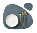 Faux Leather Placemats Oval Black Sets With Coasters Kitchen Decor
