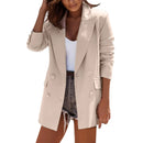 Women's Winter Jacket Plus Size Long Sleeve Double Breasted Coat