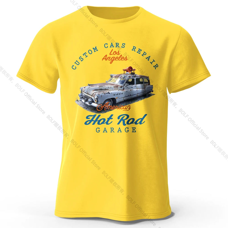 Custom Car Club T-Shirt Embossed Logo 100% Cotton Unisex Tee