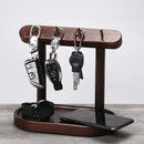 Wooden Key Storage Rack With Brass Hooks Bamboo Shelf Organizer