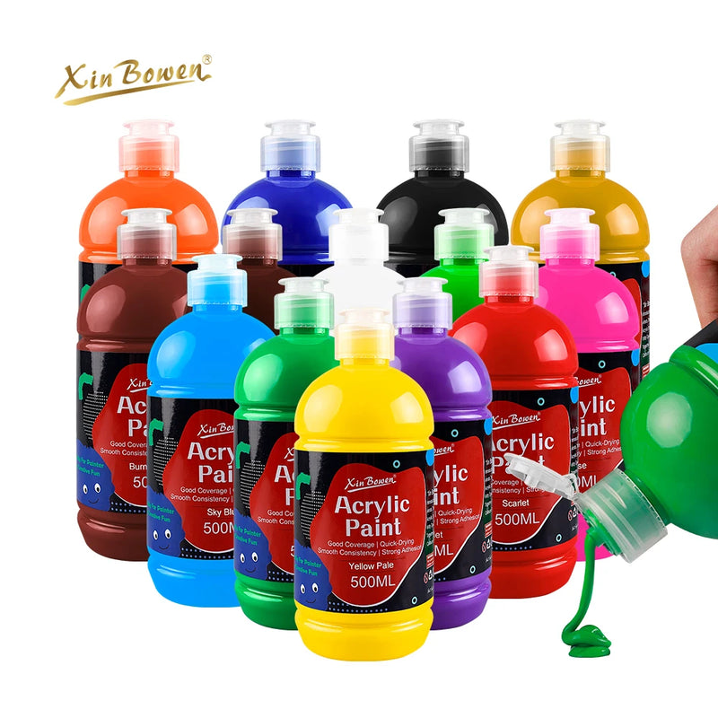 Acrylic Paint Set 14 Colors 500ml Water-Based For Wall Art DIY