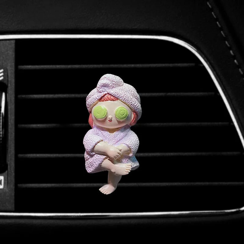 Car Vent Aromatherapy Clip Cute Cartoon Ice Cream Girl Design