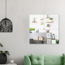 Peel And Stick Acrylic Mirror Squares 4 Pieces Wall Decoration Set