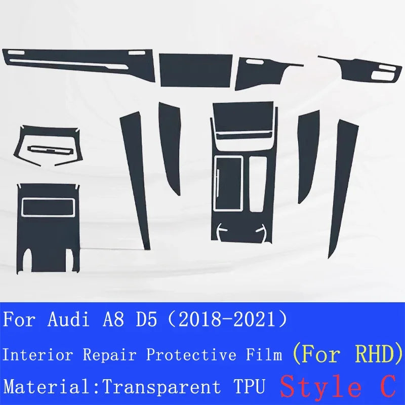 Audi A8 Center Console Protective Film Transparent TPU Scratch Guard