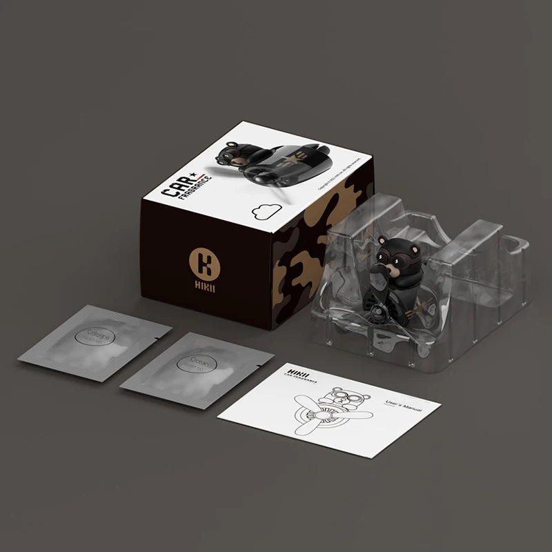 Rotating Airplane Pilot Bear Car Air Freshener Vent Clip Diffuser