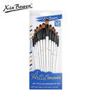 12-Piece Nylon Bristle Brushes Set For Wall Painting Art Supplies