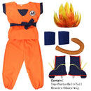 Goku Cosplay Costume Full Set Vest Belt Wristbands For Kids Adults