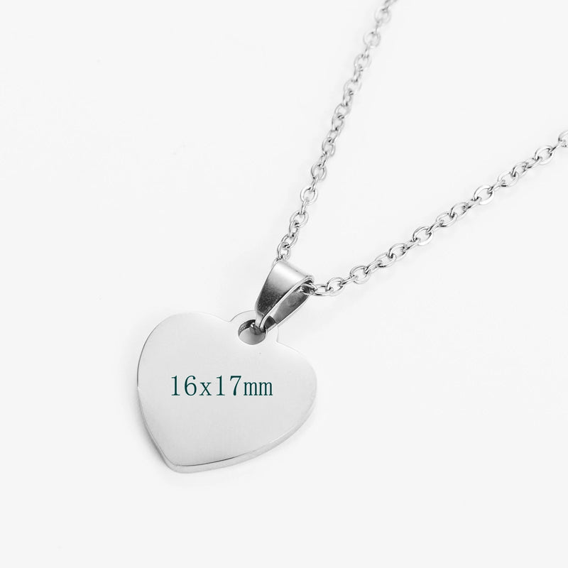 Women's Stainless Steel Heart Pendant Necklace Elegant Simple Chain Jewelry