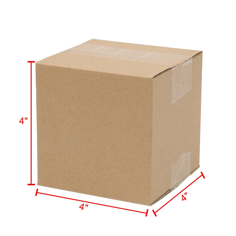 100 Yellow Corrugated Paper Boxes 4x4x4 Inches Stackable Storage