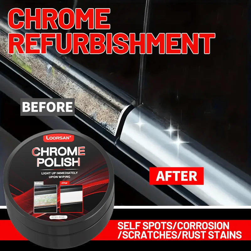Chrome Restoration Paste For Vehicle Trim And Emblems With Sponge