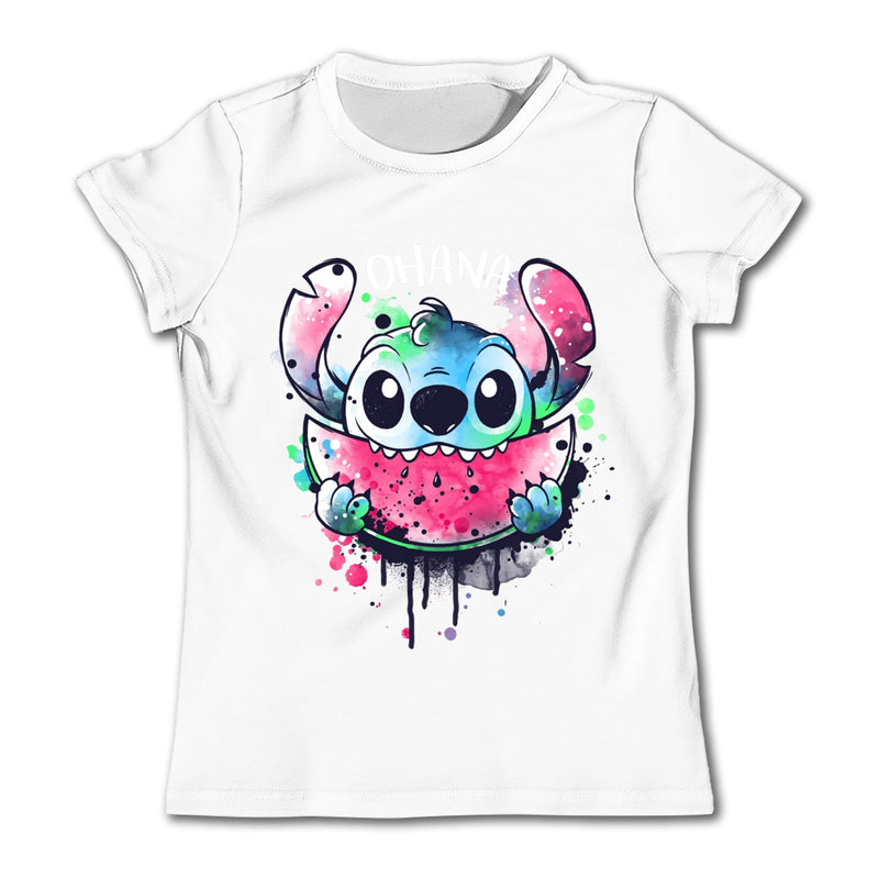 Girls Kawaii Stitch T-shirt Toddler Cartoon Tee Summer Short Sleeve