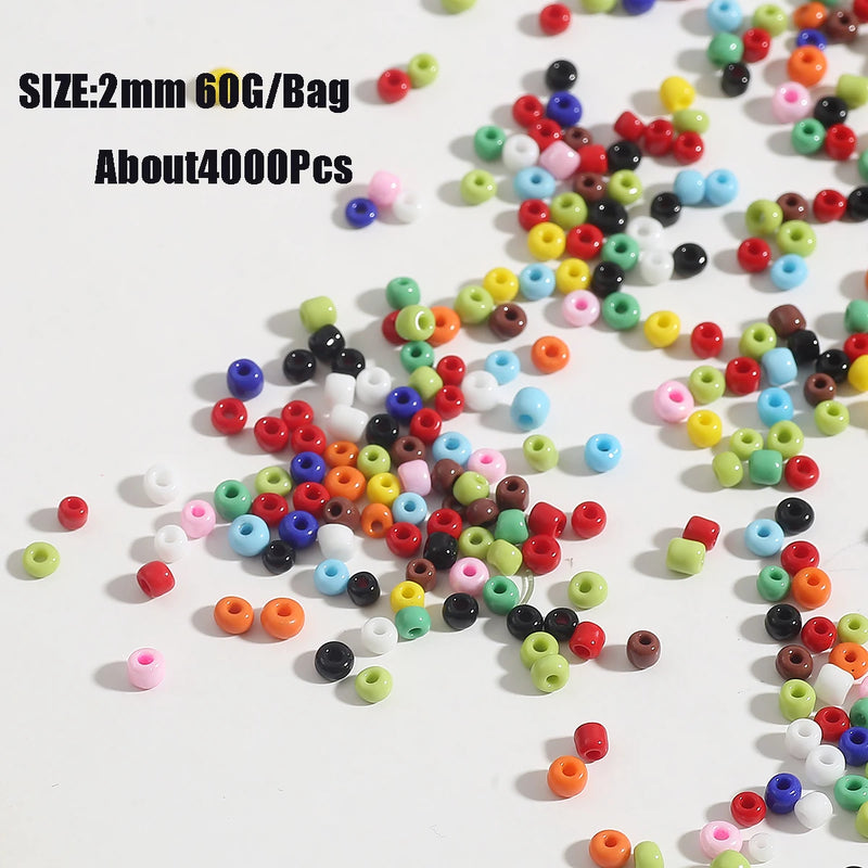 4000pcs 2mm Czech Glass Seed Beads For Jewelry Making Accessories