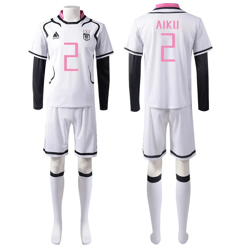 Blue Lock Shidou Ryusei Cosplay Costume Sportswear Set Wig Shorts