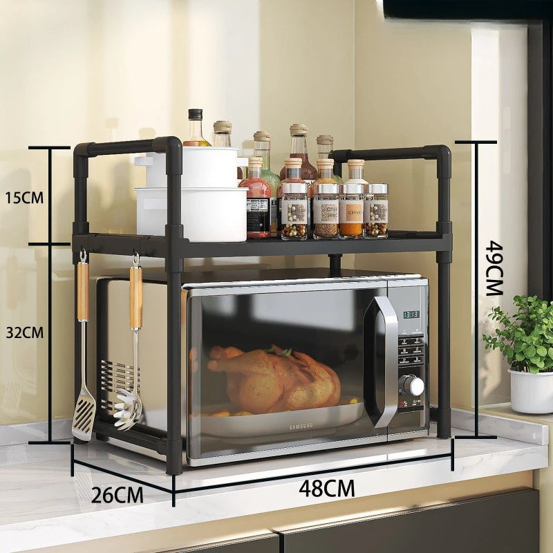 Multi-functional Double Kitchen Microwave Rack Oven Seasoning Storage Rack