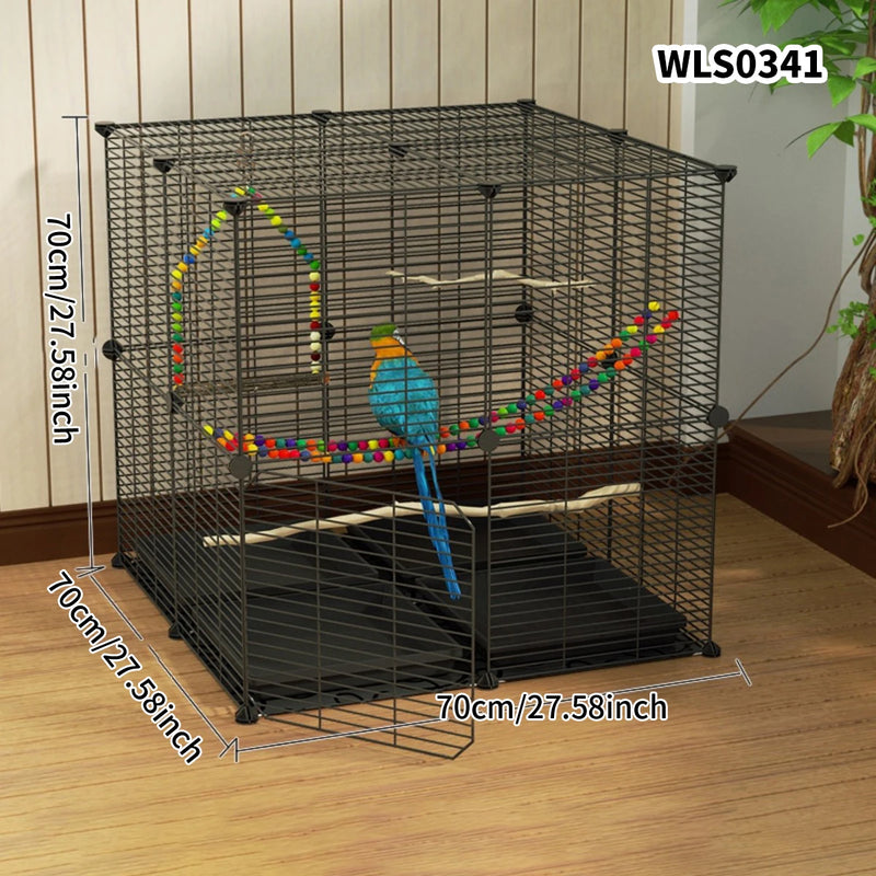 Birdcage Metal Mesh Parrot Pigeon Starling Villa Cage Acacia
