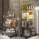Mobile Rolling Storage Cart With 2 3 4 Tiers Multi-Layer Organizer