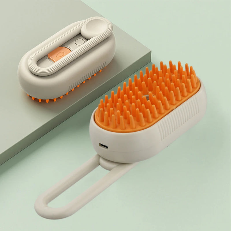Cat Dog Grooming Comb Electric Steam Brush USB Rechargeable Massage