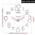 MCDFL Giant Wall Clock 3D Mirror Sticker Nordic Modern Large Timepiece