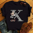 26 Letter Printed Women T-shirts Casual Graphic Summer Short Sleeve Tops