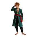 Roronoa Zoro Cosplay Costume Green Coat Pants Scarf Wig Earrings