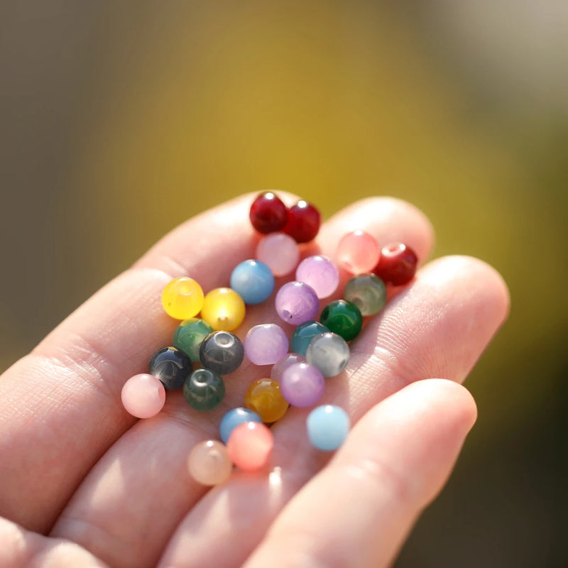 30 50pcs 6mm Glass Round Beads Colorful Spacer For Jewelry Making