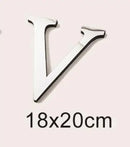 3D Silver English Letters Wall Stickers Acrylic Mirror Home Decor