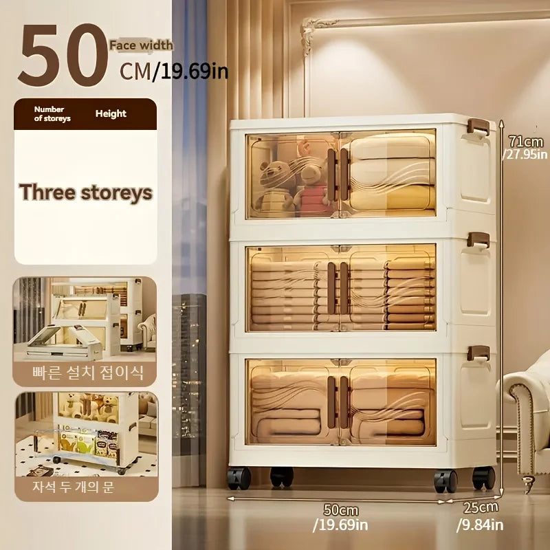 Foldable Storage Box With Clear Door Spacious Durable Organizer