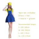 4pcs Luigi Cosplay Costume Super Bros Jumpsuit Anime Outfit