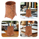 Wooden Pen Holder Bamboo Desk Organizer Brown Desktop Container