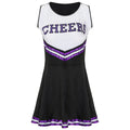 Cheerleading Dance Costume For Women Sleeveless Crop Top Pleated Skirt