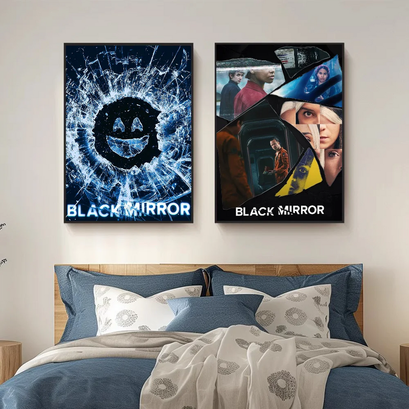 B-BLACK Mirror Wall Poster Self Adhesive For Bedroom Living Room Office