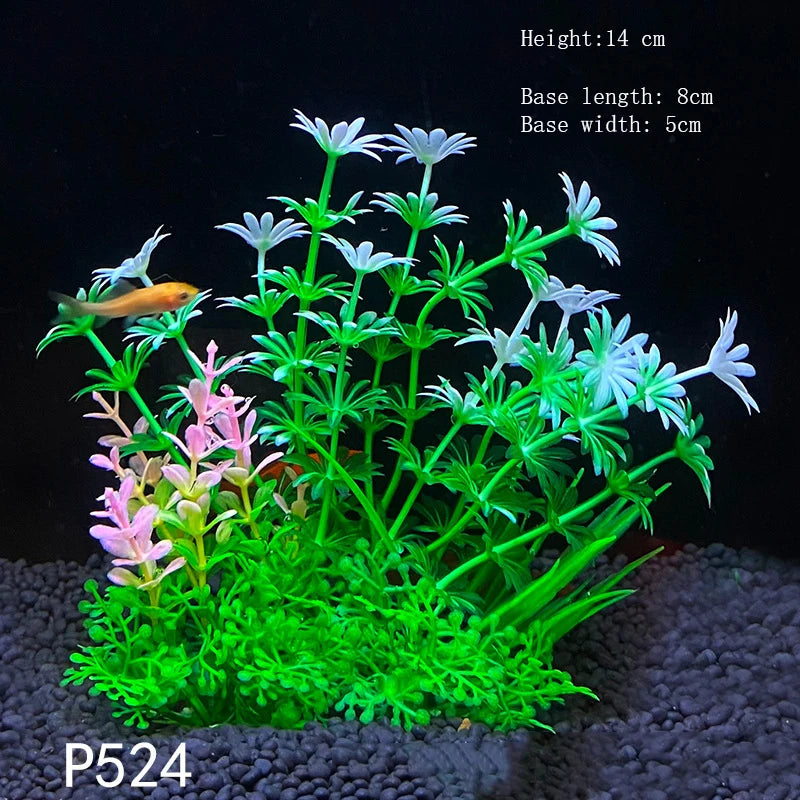 Artificial Aquarium Plants Green Plastic Underwater Fish Tank Decor