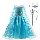Girls Elsa Costume Frozen Princess Dress Snow Queen Party Gown
